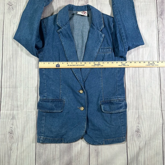 Women’s Vintage Cotton Blue Denim Blazer Jacket. - Picture 7 of 8